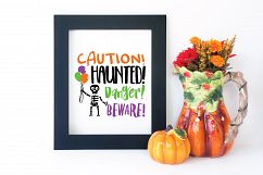 Caution Haunted Danger Beware SVG Cut File - Halloween SVG Product Image 4
