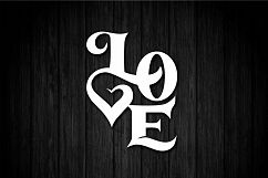 Love - SVG Cut Files - Vinyl Cutters, Screen Printing, Silhouette, Die Cut Machines, &amp; More Product Image 3