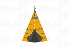 Tribal clip art collection, BOHO clip art, Bohemian dreamcatcher, feathers, arrows, tipi, bull skull. Svg, eps, dxf, png AI vector files Product Image 3