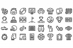 Referee icons set, outline style Product Image 1