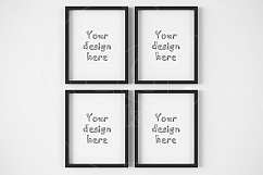 Set of 4 simple black frame mockup Product Image 1