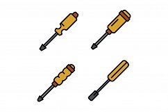 Screwdriver icons vector flat Product Image 1