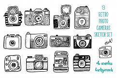 Hand drawn camera set +patterns Product Image 1