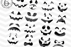 Pumpkin faces svg Spooky faces cutting files - 16 Pumpkin Product Image 1