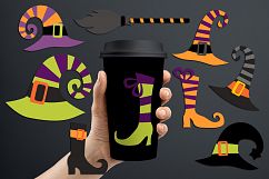 Witch hats and boots clip art, Halloween graphics Product Image 1
