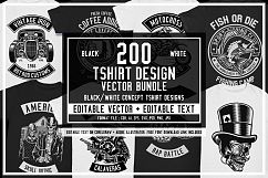 200 Vector Tshirt Designs B/W Concept Product Image 1