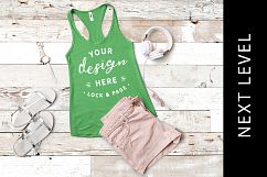 Kelly Green Tank Top Mockup Next Level 1533 Gym Apparel Product Image 1
