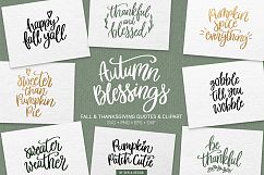 Fall, Autumn &amp; Thanksgiving quotes &amp; clipart SVG, PNG bundle Product Image 1