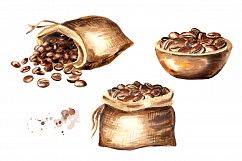 Coffee bean. Watercolor collection Product Image 5
