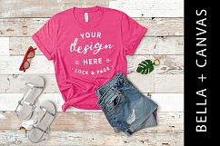 Charity Pink Bella Canvas 3001 T Shirt Mockup Feminine Shirt Product Image 1