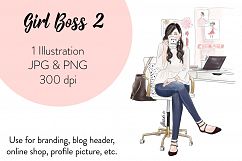 Fashion illustration clipart - Girl Boss 2 Product Image 1