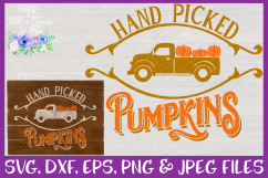 Rustic Fall Hand Picked Pumpkins SVG for Cricut &amp; Silhouette Product Image 1