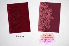 tri fold wedding invitation, svg dxf laser cut template Product Image 5