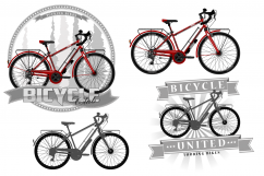 A bicycles of a certain type, on a symbolic background. Product Image 2