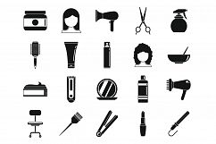 Beauty stylist icons set, simple style Product Image 1