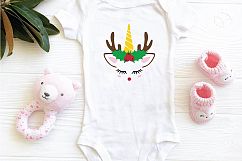 Rudolph Unicorn Face SVG Product Image 3