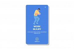 Work Injury Getting Young Man Employee Vector Product Image 1