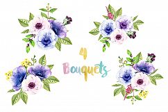 Watercolor anemones Product Image 5