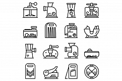 Vegetable cutter icons set, outline style Product Image 1