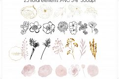 Blush Pink Watercolor Flowers Clip Art Product Image 6