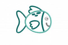 Gold Spotted Fish Applique Machine Embroidery Design Product Image 5