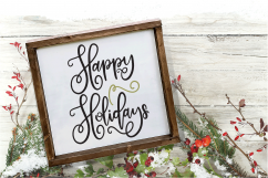 Happy Holidays Hand-Lettered Christmas Sign Svg Product Image 2