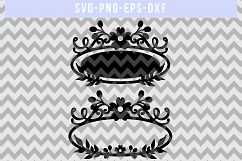 Floral Frame SVG Cut File, Home Sign Papercut, DXF, EPS, PNG Product Image 4