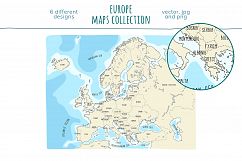 Maps of Europe. Hand drawn collection Product Image 7