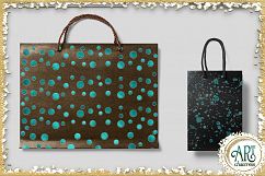 Turquoise blue digital papers with glitter and foil effect Product Image 10