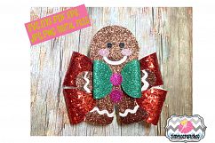 Holiday Christmas Gingerbread man Hair Bow Template Product Image 1