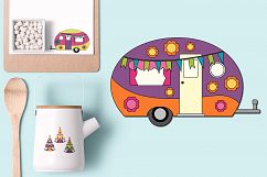 Spring caravan camper and teepee tents graphics Product Image 4