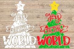 Joy Wreath svg Joy to the world Christmas tree grunge 969s Product Image 2