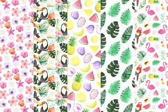 Watercolor Tropical Patterns Set Product Image 3