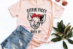 Getting Piggy With it svg, Pig With Bandana svg, Pig svg, pn Product Image 2