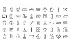 Dry cleaning service icons set, outline style Product Image 1