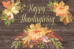 Watercolor Happy Thanksgiving cliparts Product Image 4