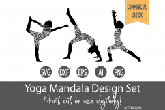Yoga Poses 3 Design Graphic Set- Digital Cut and Clipart set Product Image 2