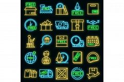 Free shipping icons set vector neon Product Image 1