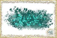 Teal Aqua Glitter Brush Strokes 24 PNG Aquamarine clipart Splashes  Product Image 12