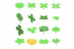 Clover icons set, isometric style Product Image 1