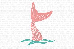 mermaid tail svg, hand drown mermaid tail, fish tail svg Product Image 1