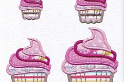 Layerd Swirl Cupcake Applique Embroidery Design Product Image 1
