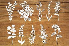Wildflowers (set 2) SVG files for Silhouette Cameo and Cricut. Wildflowers (set 2) clipart PNG transparent included. Product Image 1