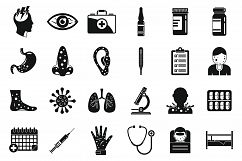Measles ill icons set, simple style Product Image 1