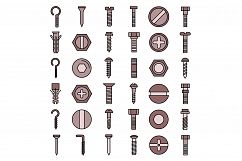 Screw-bolt icons vector flat Product Image 1