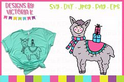 Present Llama, Christmas, SVG, DXF, PNG Product Image 1