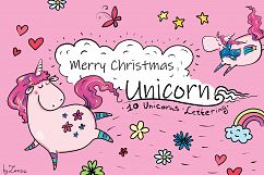 Merry Christmas Unicorn - clip-art Product Image 1