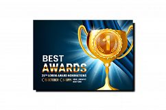 Best Awards Creative Promotional Poster Vector Product Image 1