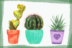 Watercolor Cactuses Clip Art Set Product Image 4