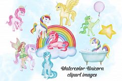 Watercolor Unicorn Clipart Images by Whimseez Product Image 2